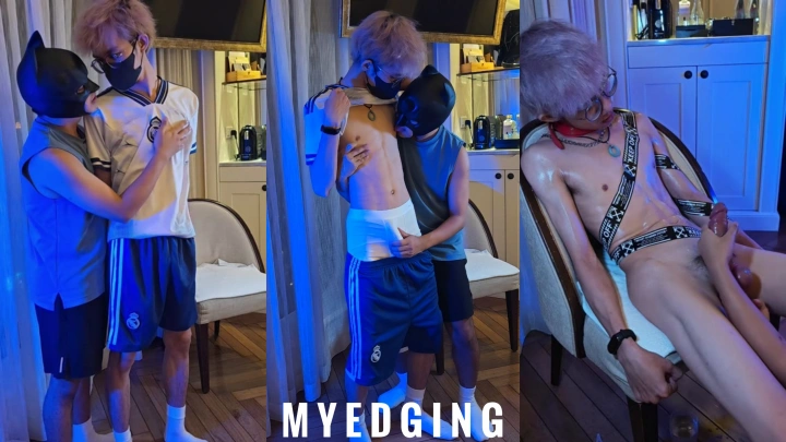 MYEDGING x CHUOIHONG98 性感大鸡巴小鲜肉很享受第一次边缘体验，最后来个大喷射…